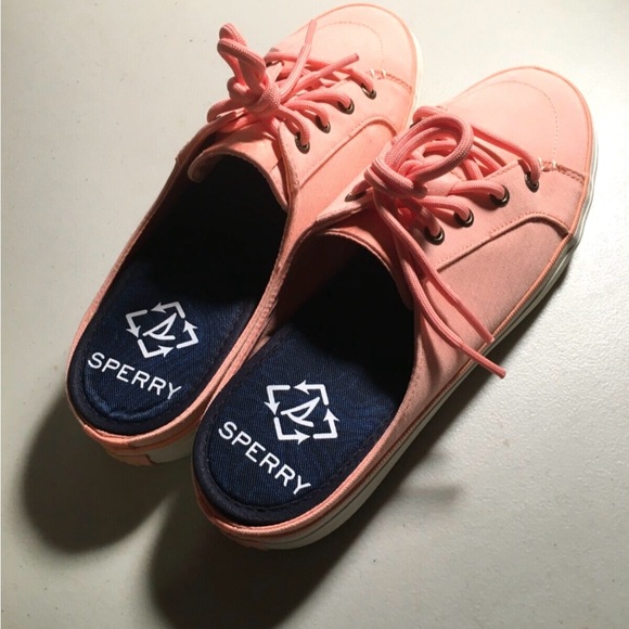 Sperry Kids Coral Canvas Sneakers - Picture 1 of 14